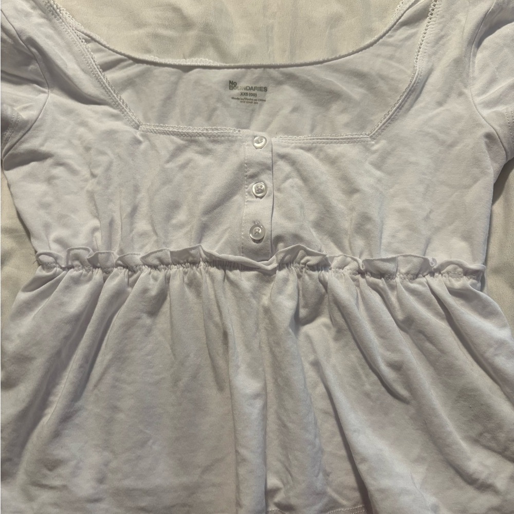 No Boundaries XXS White Tee